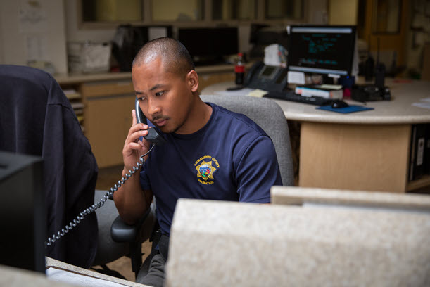 Probation officer on the phone