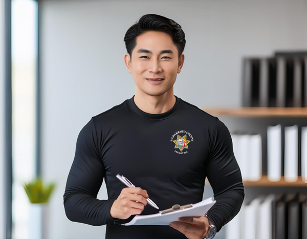 Male DPO officer with documents