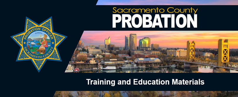 Sac County Probation logo, training and education materials